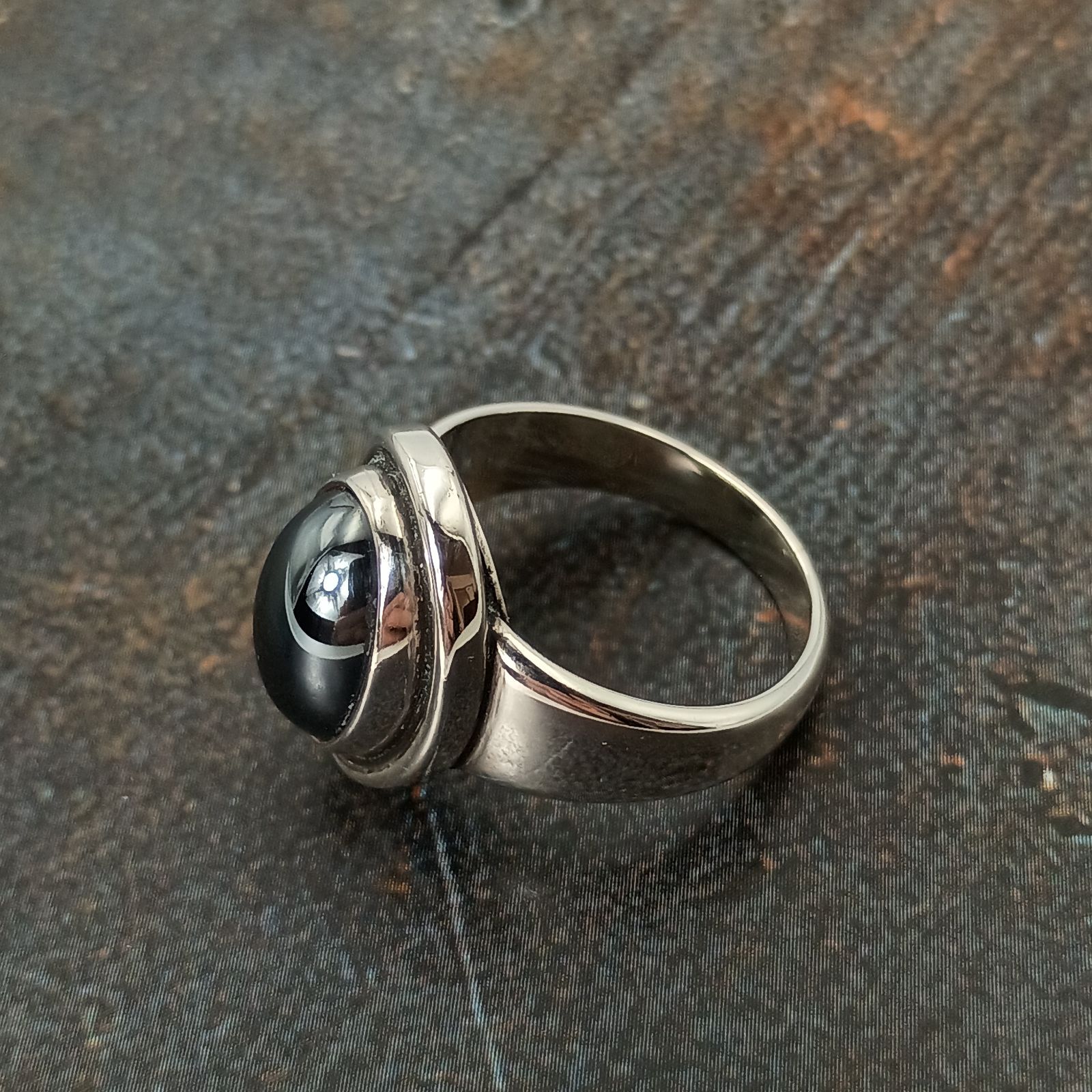 Georg Jensen ジョージジェンセン 13号 ヘマタイト リング 指輪 46B