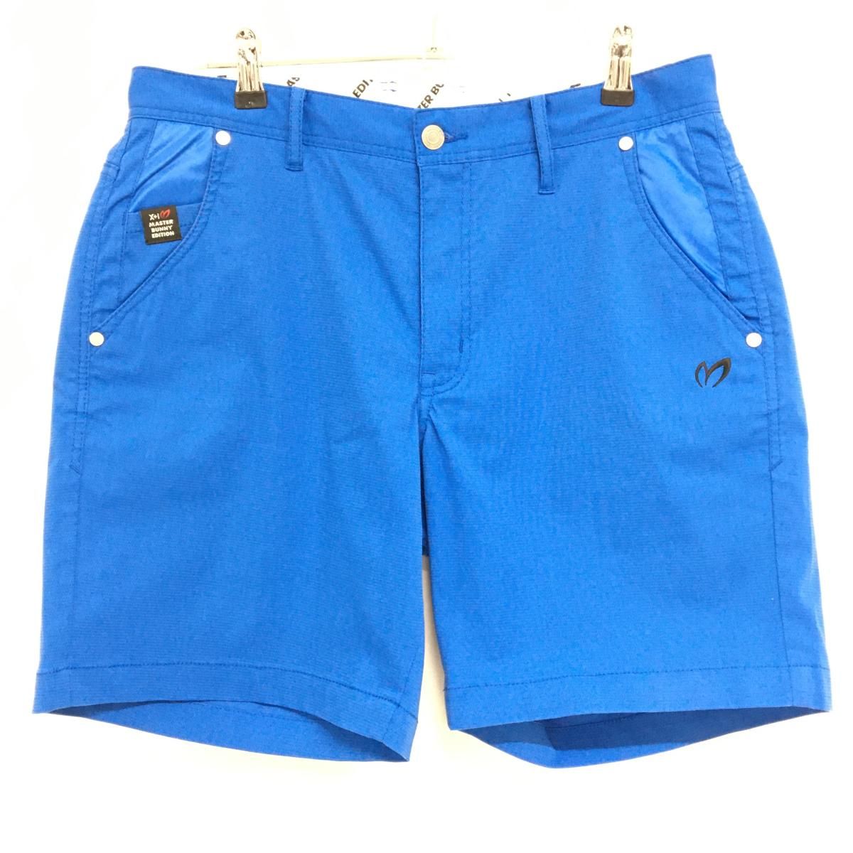 超美品】マスターバニー ハーフパンツ ブルー×黒 ロゴ刺しゅう