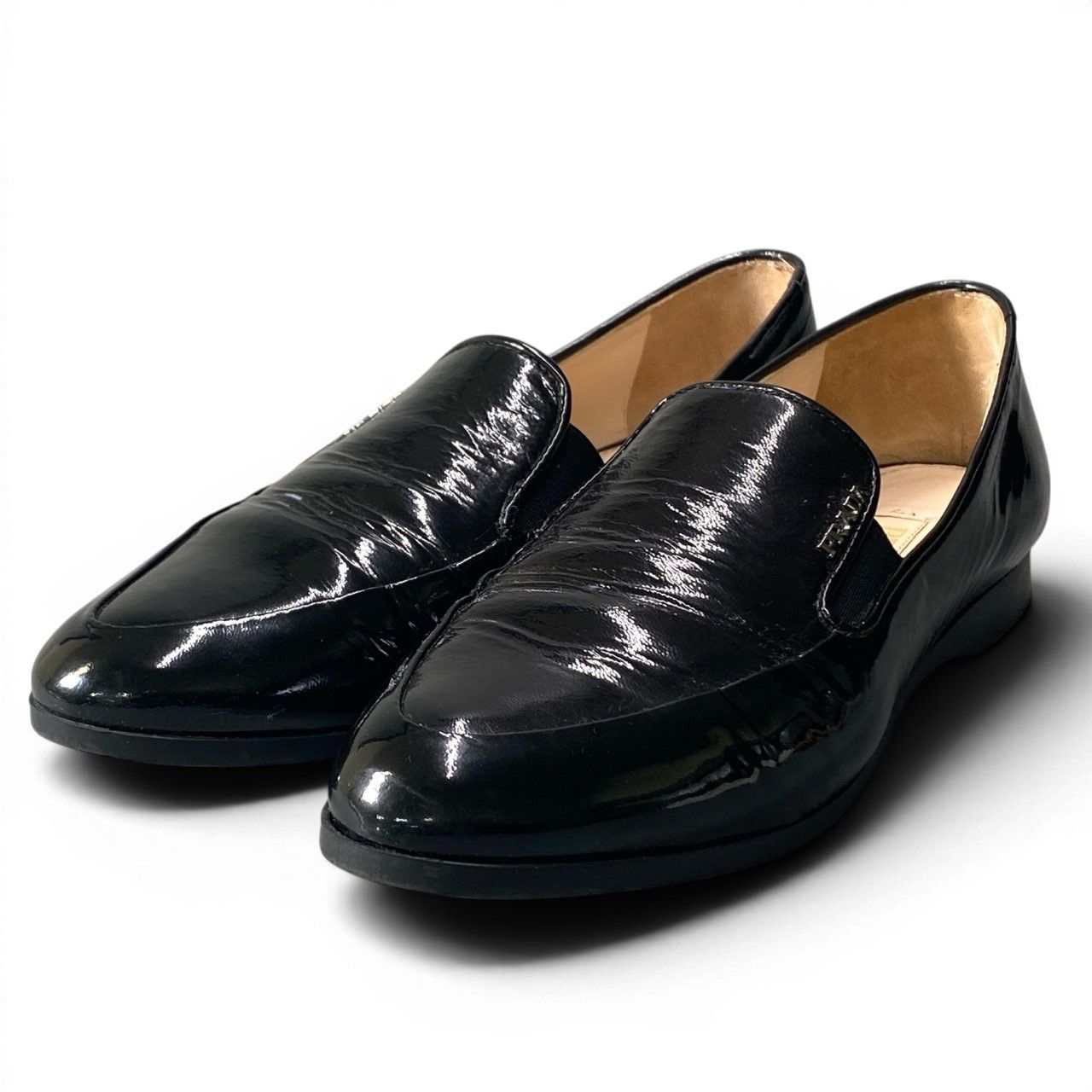 2d27 PRADA プラダ エナメルローファー パテントレザー ブランドロゴ