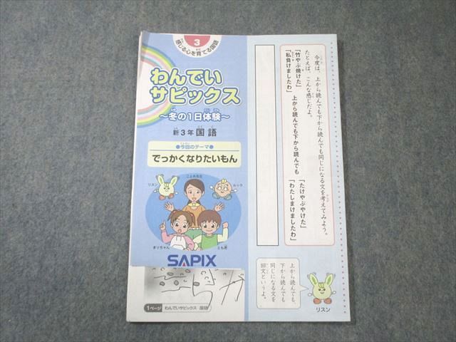 ㉓み　サピックス　SAPIX 3年　国語　テキスト　一年分フルセット SAPIX サピックス 国語 言葉ナビ 上巻 テキスト 状態良 2019 012m2D