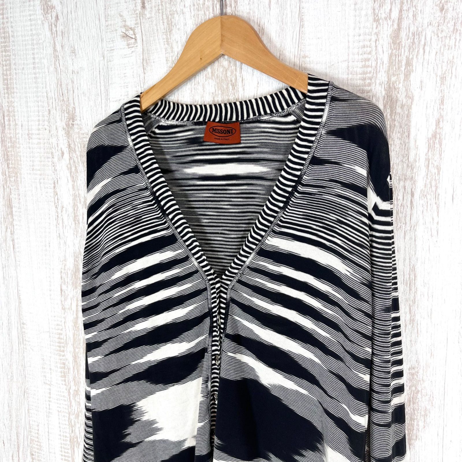 MISSONI ミッソーニ ゼブラ柄 総柄 Vネック コットンニット 長袖