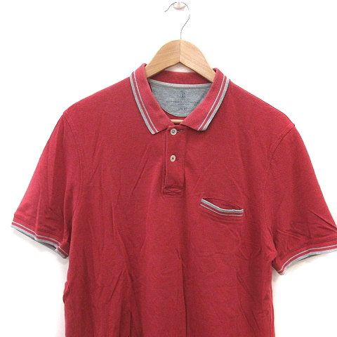 ブルネロクチネリ BRUNELLO CUCINELLI ポロシャツ 鹿の子 半袖 XL 赤 