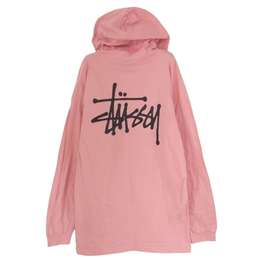 STUSSY ステューシー ロゴ プリント プルオーバー フード付きロンT