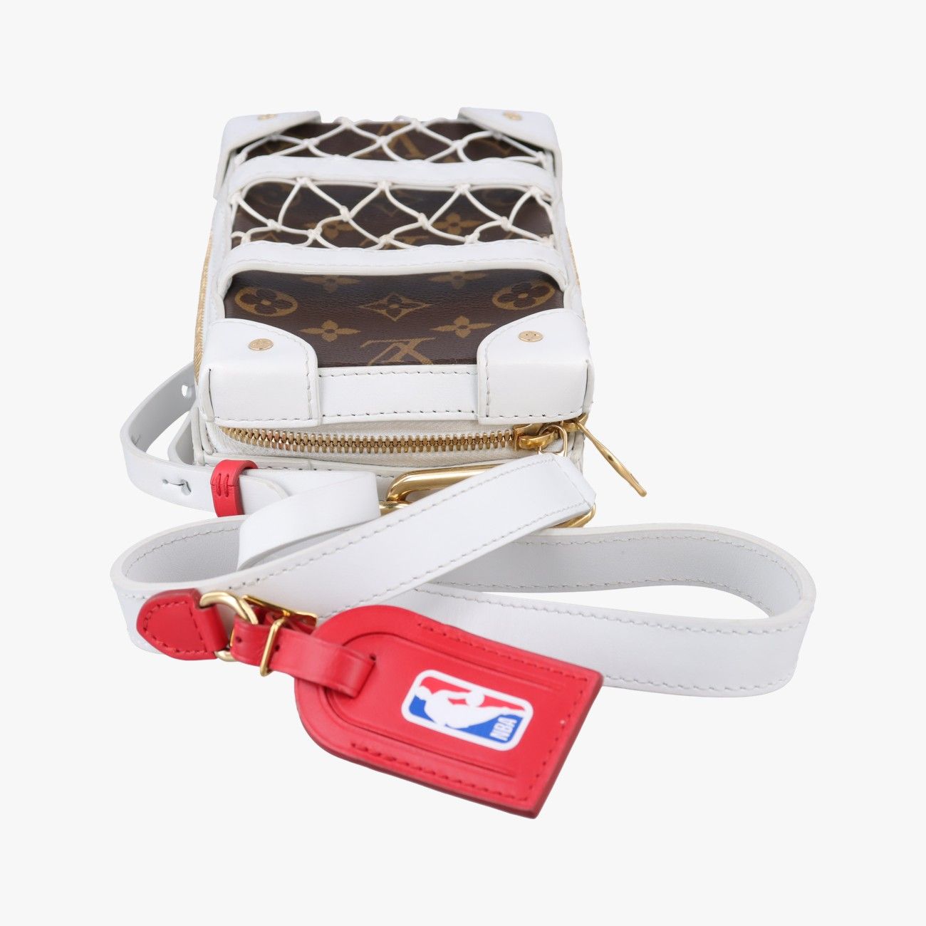 ルイヴィトンLouis VuittonLVxNBA ソフトトランク フォーンボックスLVxNBA ソフトトランク フォーンボックス モノグラム/ブラウン×ホワイト モノグラムキャンバス×カーフレザー M80102 TJ4250 LOUIS VUITTON - ルイヴィトンLouis VuittonLVxNBA ソフトトランク