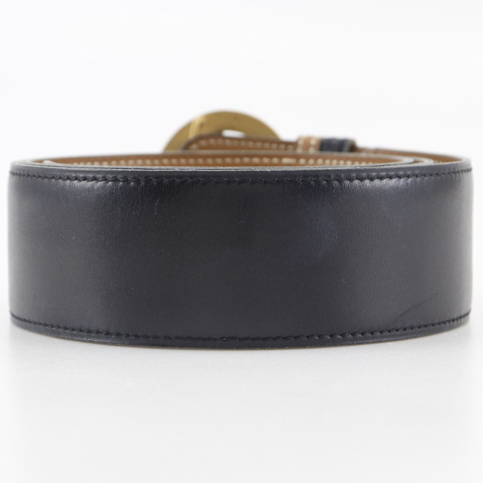【HERMES】エルメス ホースバックル リバーシブル ヴィンテージ ボックスカーフ×金メッキ 黒/茶 〇J メンズ ベルト HERMES】エルメス ホースバックル リバーシブル ヴィンテージ ボックス
