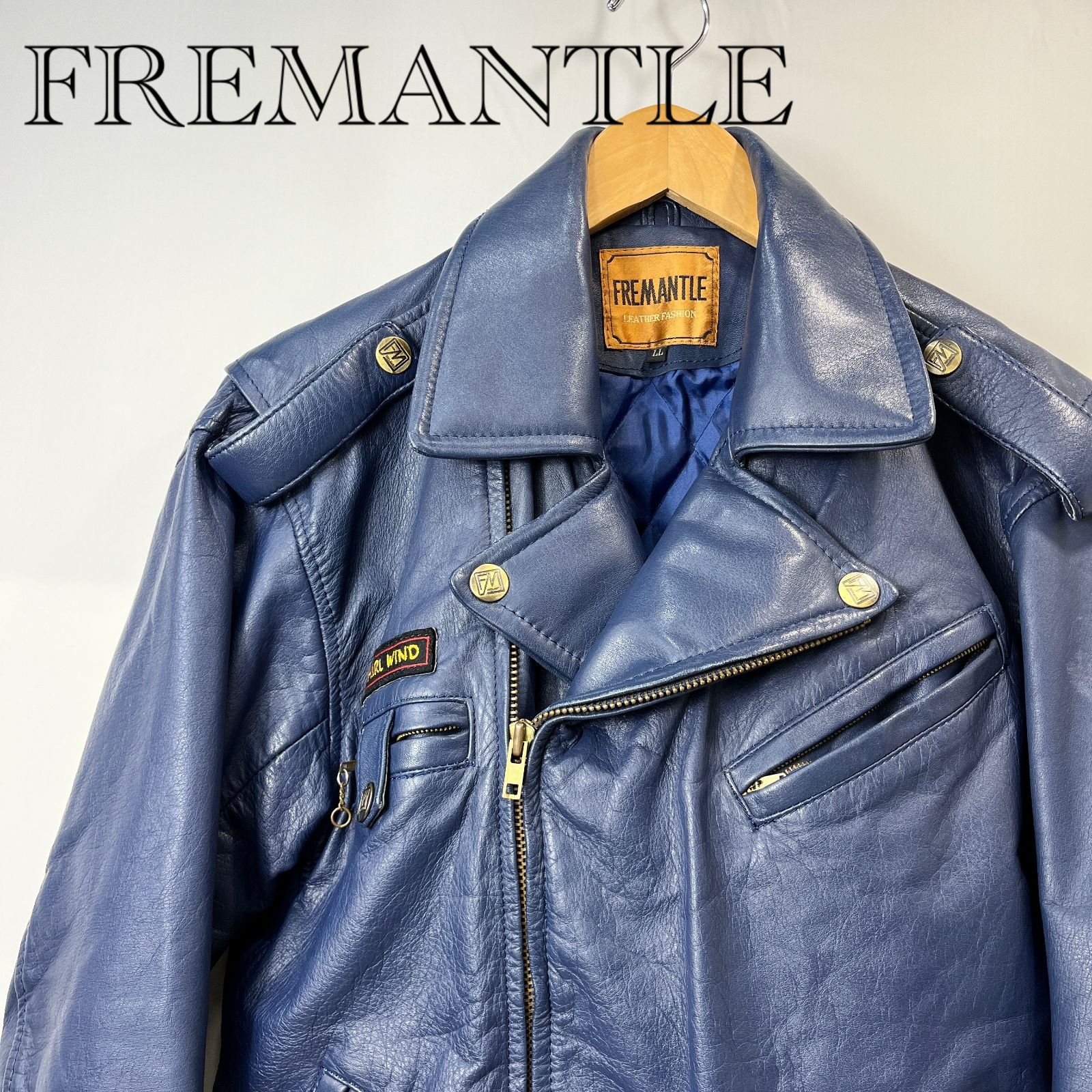 FREMANTLE ライダースジャケット Size:LL メンズ パープル 古着