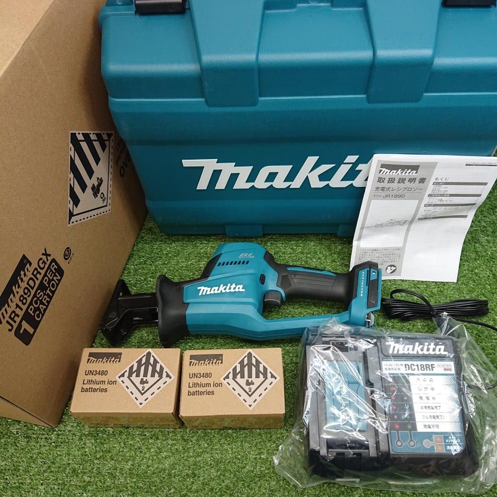 【未使用品】マキタ JR189DRGX 充電式レシプロソー 18V 充電器/バッテリー×2/ケース付き フルセット [5804]