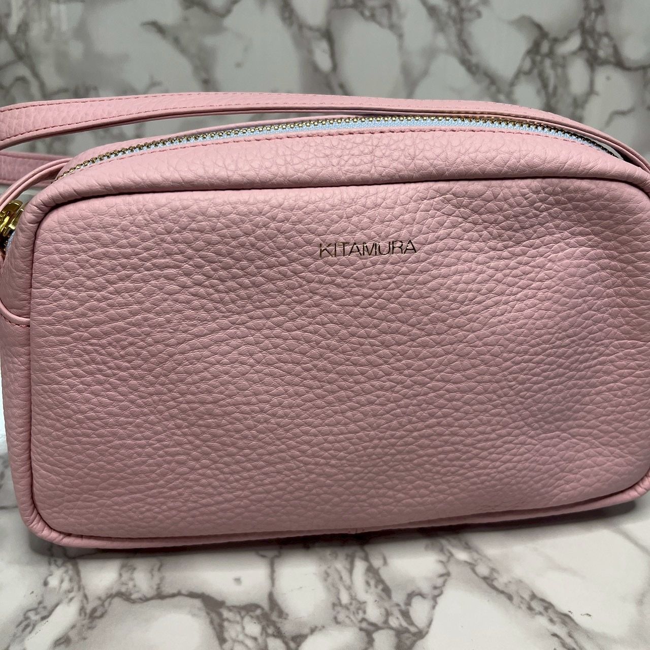 極美品】キタムラ KITAMURA レザーショルダーバッグ ピンク ミニバッグ 