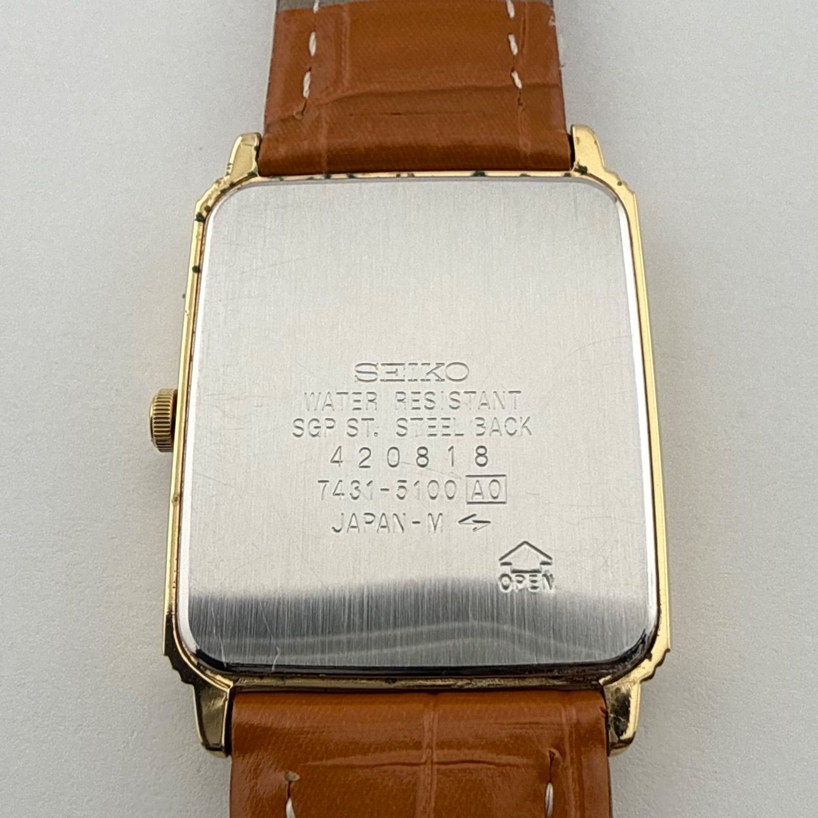 SEIKO 7431-5100 セイコー スクエア メンズ 腕時計 クォーツ / Quartz