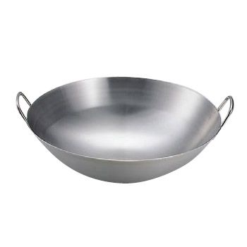 【新品】中華鍋 両手 18-8（ステンレス） クローバー 60cm （板厚1.5mm）