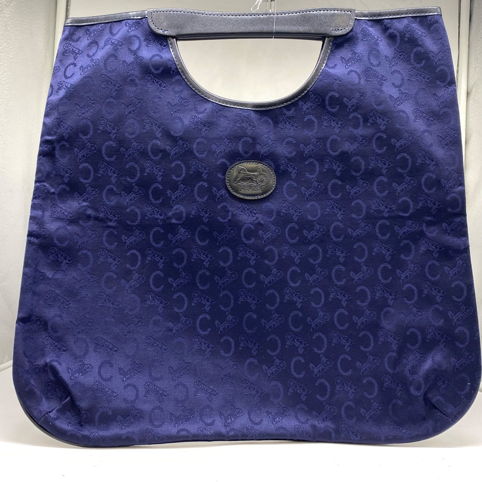 セリーヌ ハンドバッグ マカダム キャンバス 紺 ビジネス 縦 GD389
