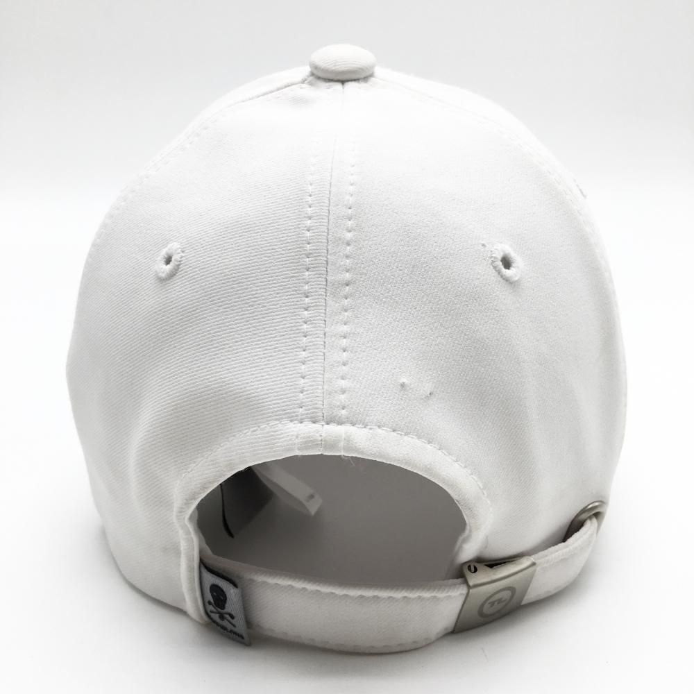 【美品】マークアンドロナ　白　ゴルフキャップ MARK&LONA（マークアンドロナ） キャップ 白×シルバー 内側パイル地