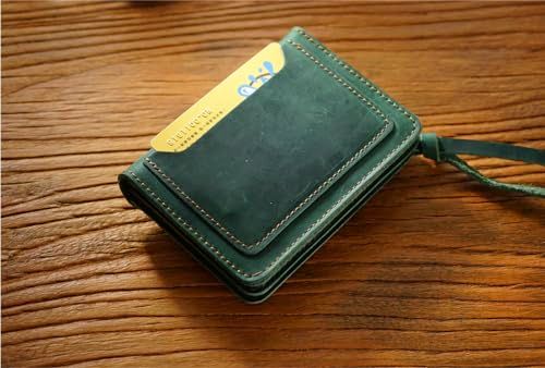 牛革 ミドルトラッカー レザー ウォレット (グリーン)pms 3449c06b