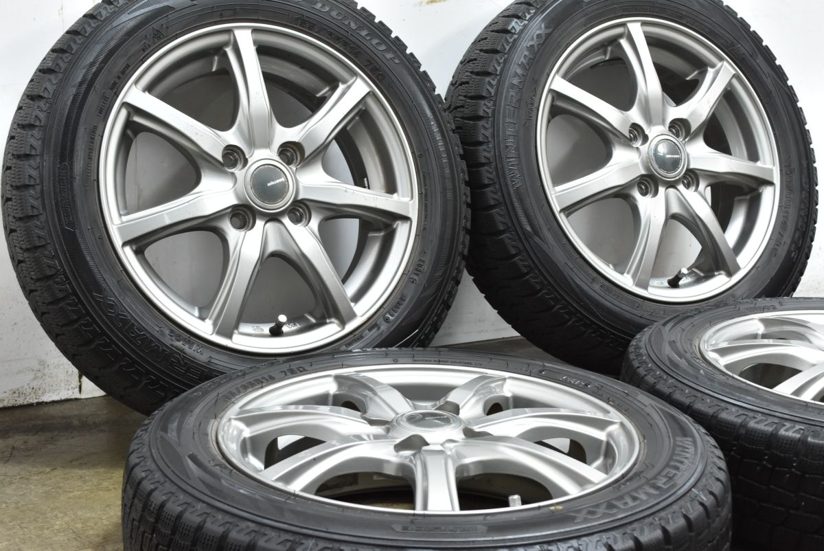 交換用に】ミルアス 14in 4.5J +45 PCD100 ダンロップ ウィンター