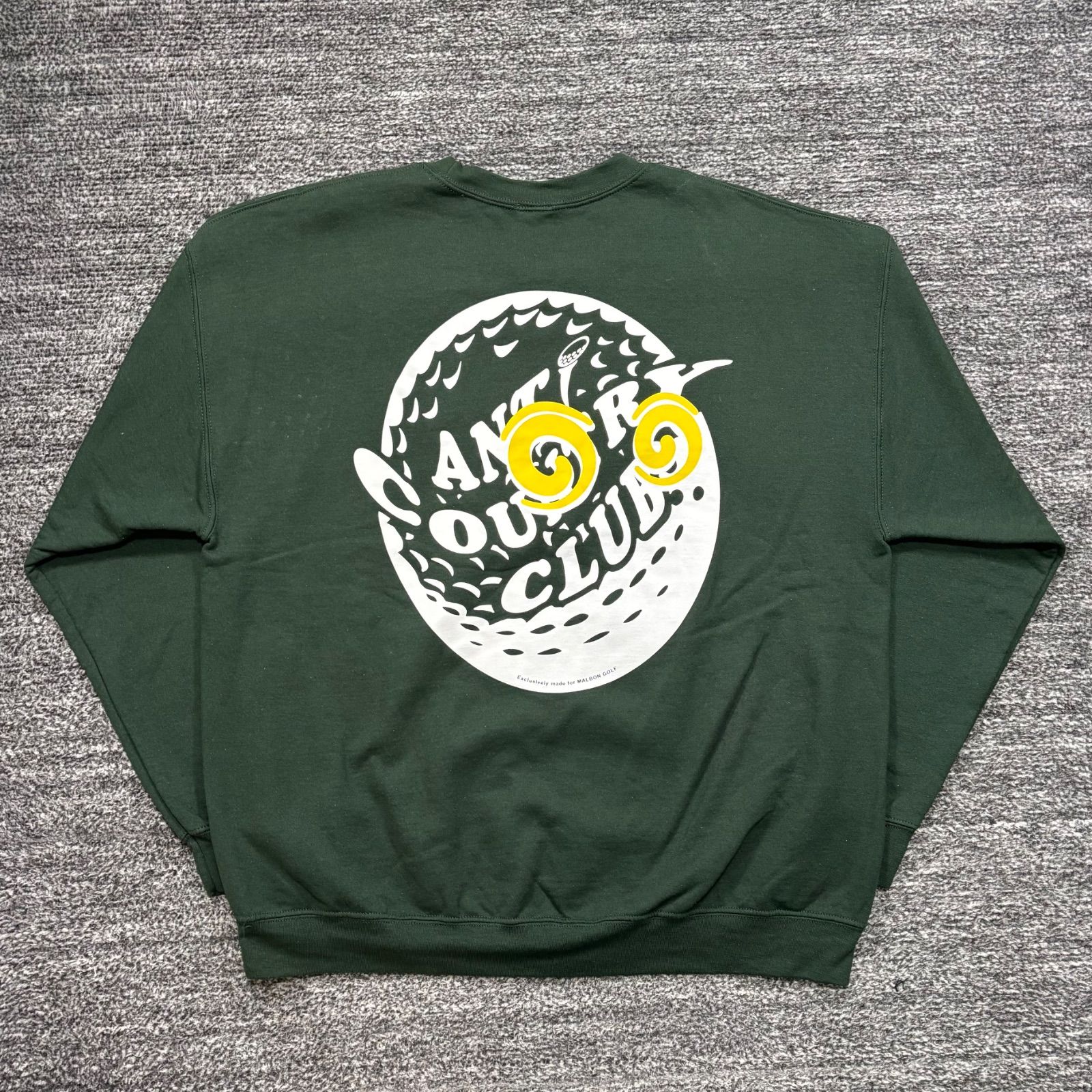 美品 ANTI COUNTRY CLUB MALBON GOLF CREW NECK SWEAT GREEN XL A.C.C. 