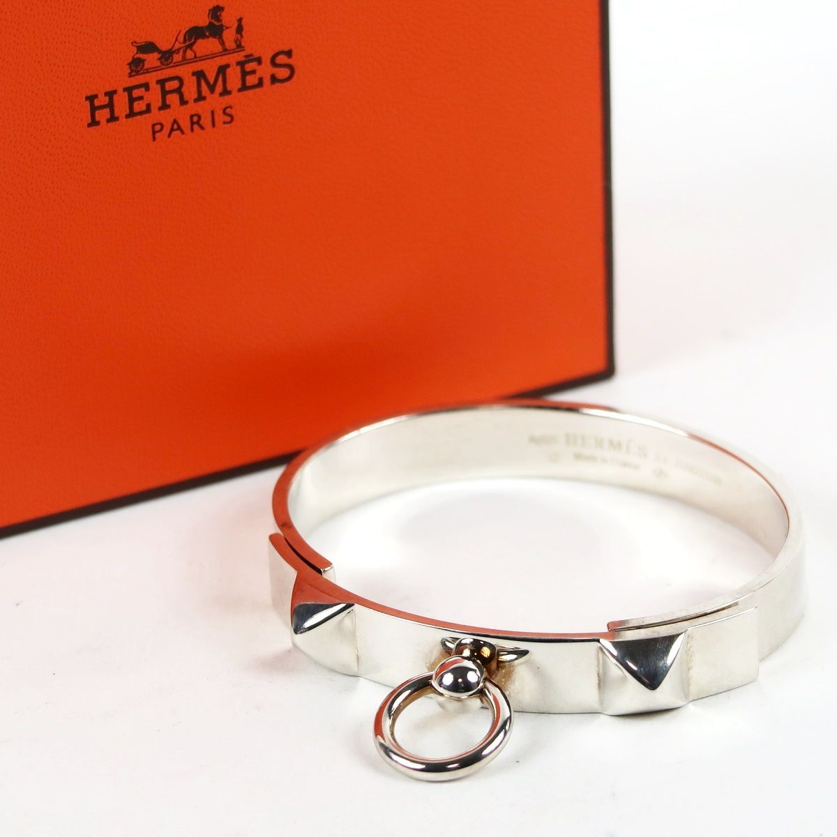 美品】HERMES エルメス シルバー コリエドシアン バングル