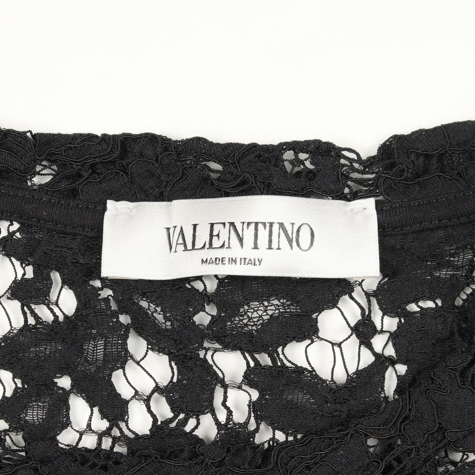 ヴァレンチノ Valentino カットソー VLTNロゴ 総レース レーヨン