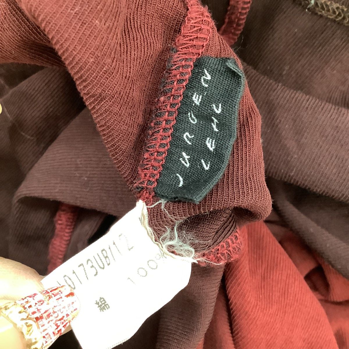 JURGEN LEHL ヨーガンレール ニット 毛100% えんじ色 赤 JURGEN LEHL ヨーガンレール レディース カットソー SIZE M エンジ