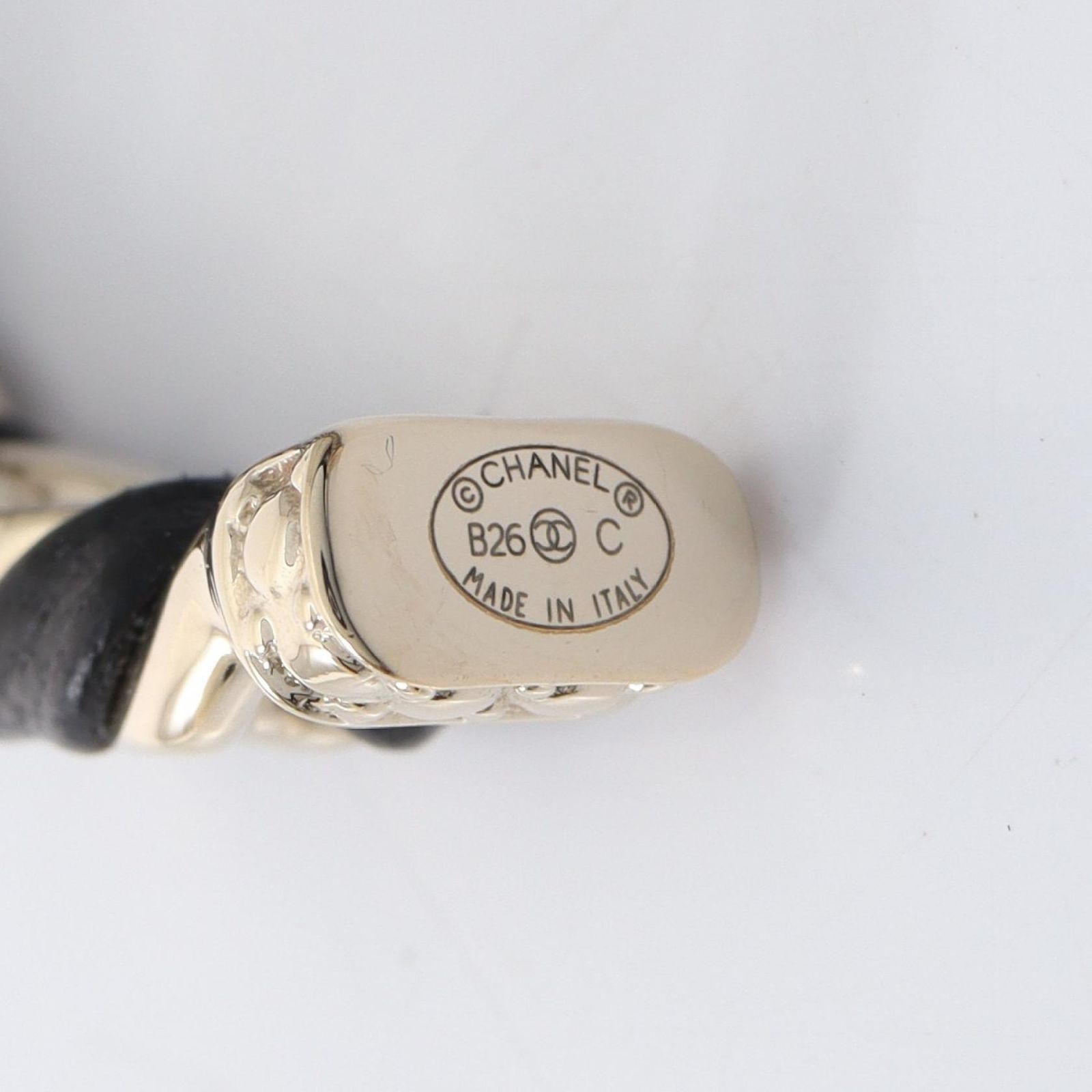 シャネル CHANEL バングル ココマーク GP（ゴールドメッキ） レザー 