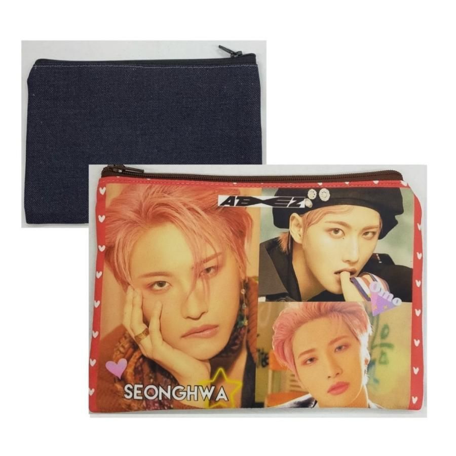 ateez ミニポーチ　ソンファ ソンファ ATEEZ エイティーズ フラット ポーチ 韓流 グッズ rc080-1
