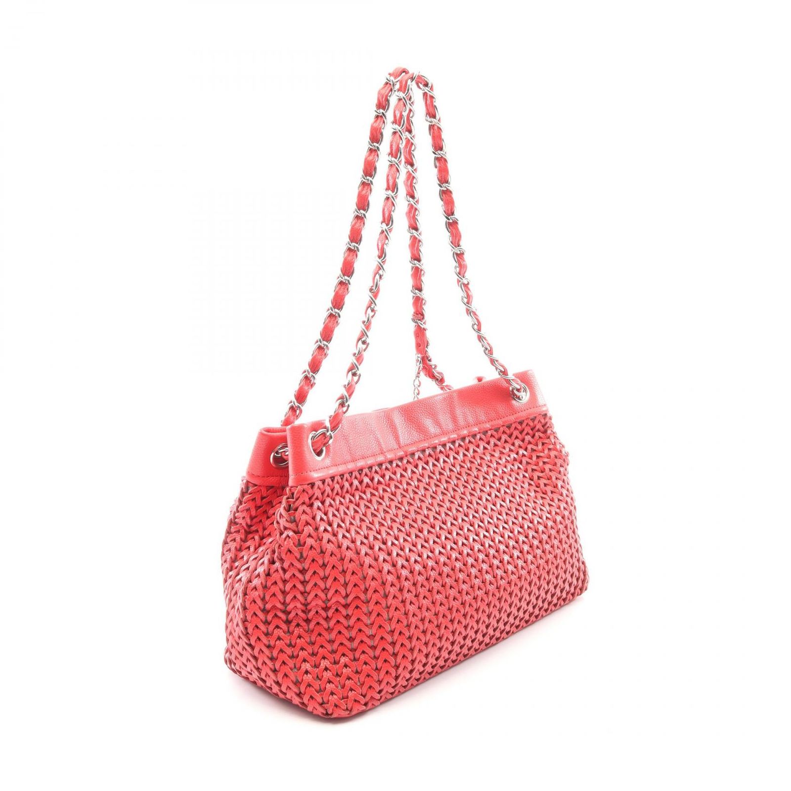 シャネル CHANEL ココマーク メッシュ ショルダーバッグ バッグ キャビアスキン(グレインドカーフ) レディース レッド系 【中古】 シャネル CHANEL ショルダーバッグ ココマーク メッシュ レッド