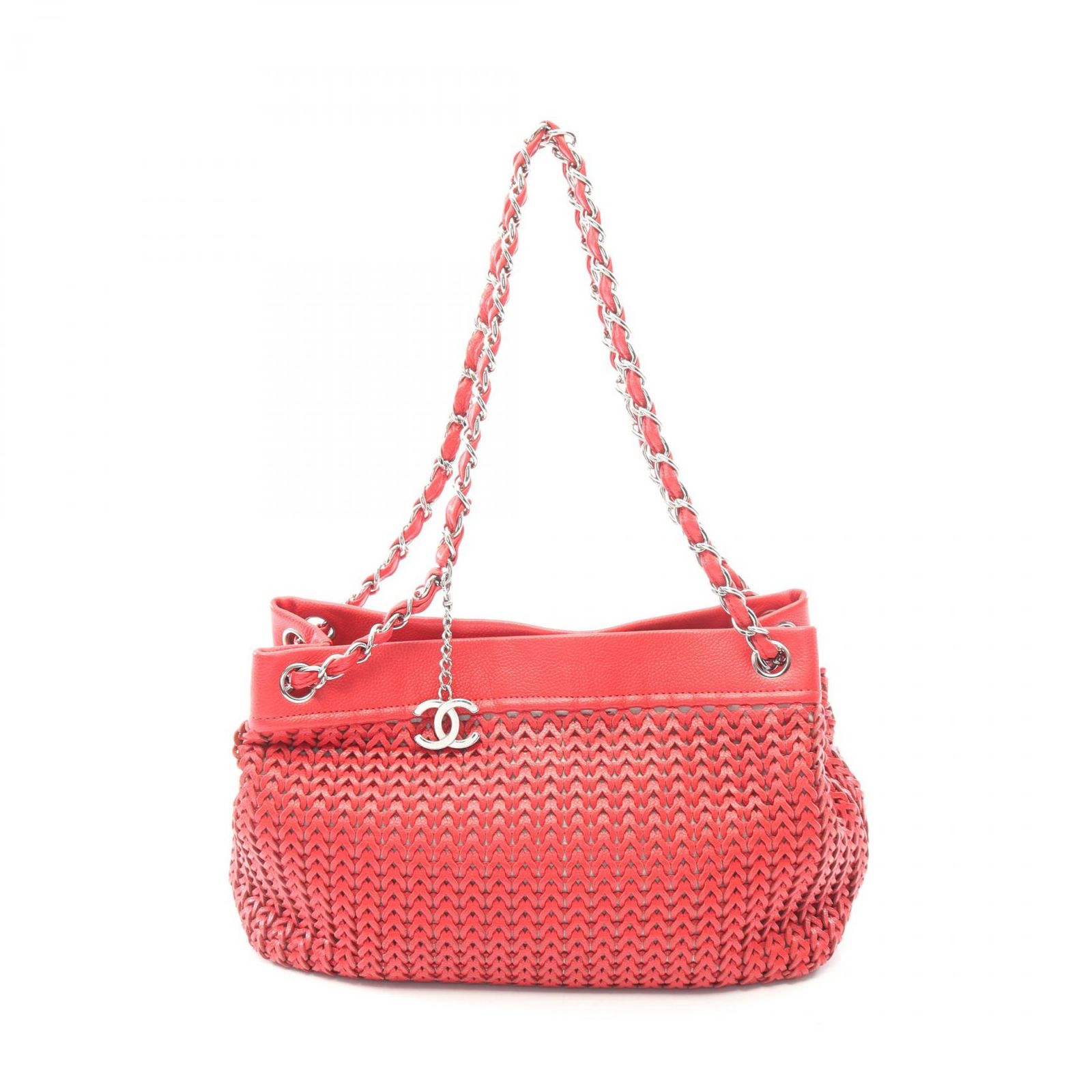 シャネル CHANEL ココマーク メッシュ ショルダーバッグ バッグ キャビアスキン(グレインドカーフ) レディース レッド系 【中古】 シャネル CHANEL ショルダーバッグ ココマーク メッシュ レッド