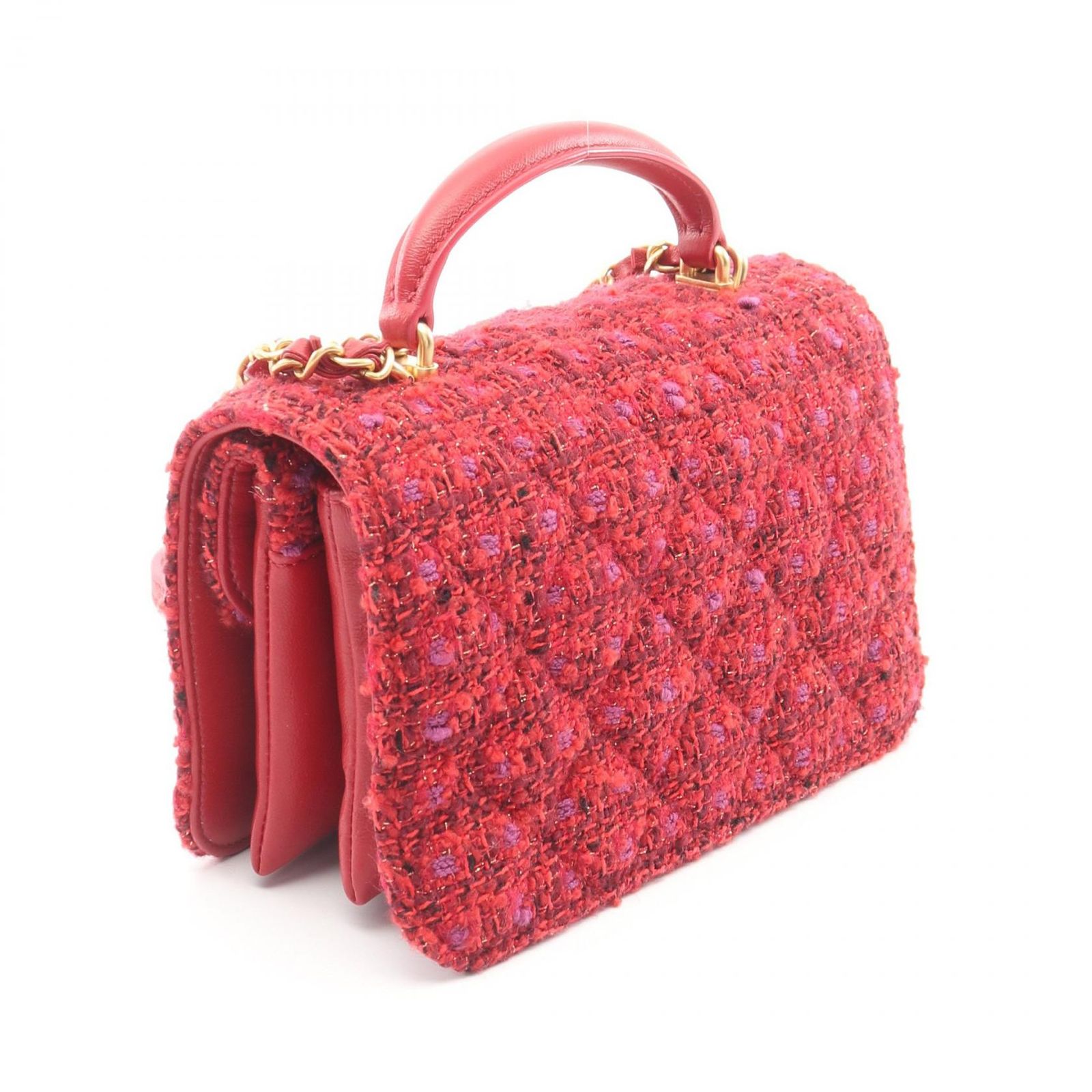 シャネル CHANEL ショルダーバッグ マトラッセ ミニ 2WAY レッド 