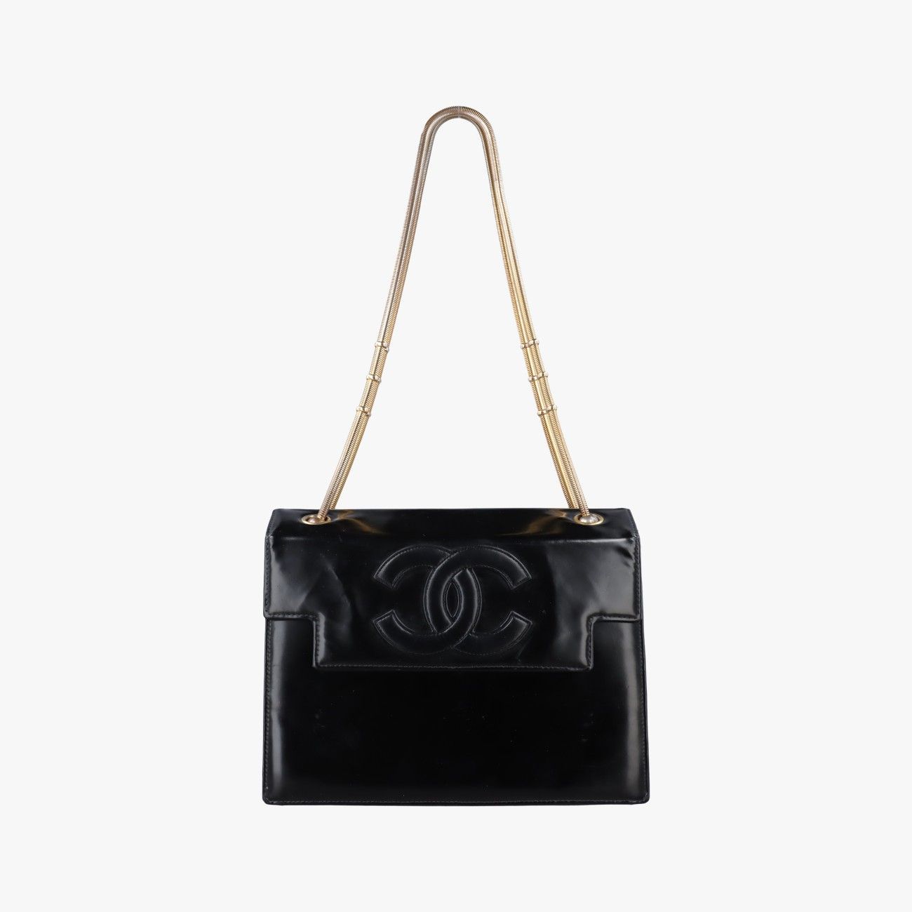 シャネルChanelCC スネークチェーン フラップCC スネークチェーン フラップ ブラック エナメル A08699 4850347 シャネルChanelCC スネークチェーン フラップ ブラック エナメル