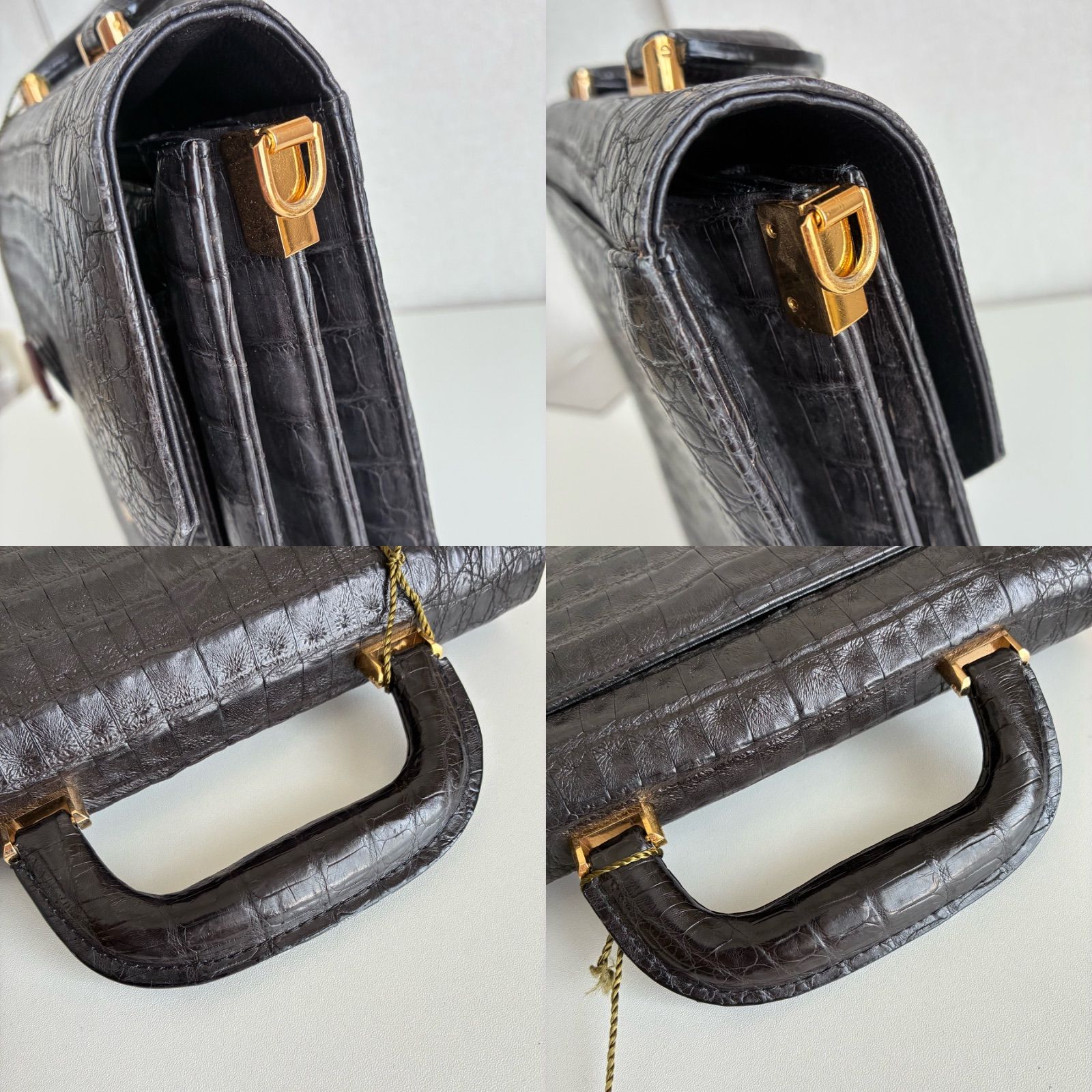 JRAチャーム付き】クロコダイル風 メンズ ハンドバッグ クラッチ 