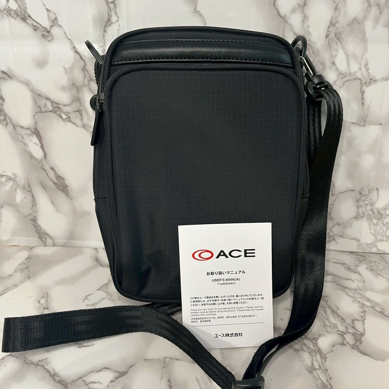 極美品】エース ace. GENE フラックスライト ショルダーバッグ メンズ 