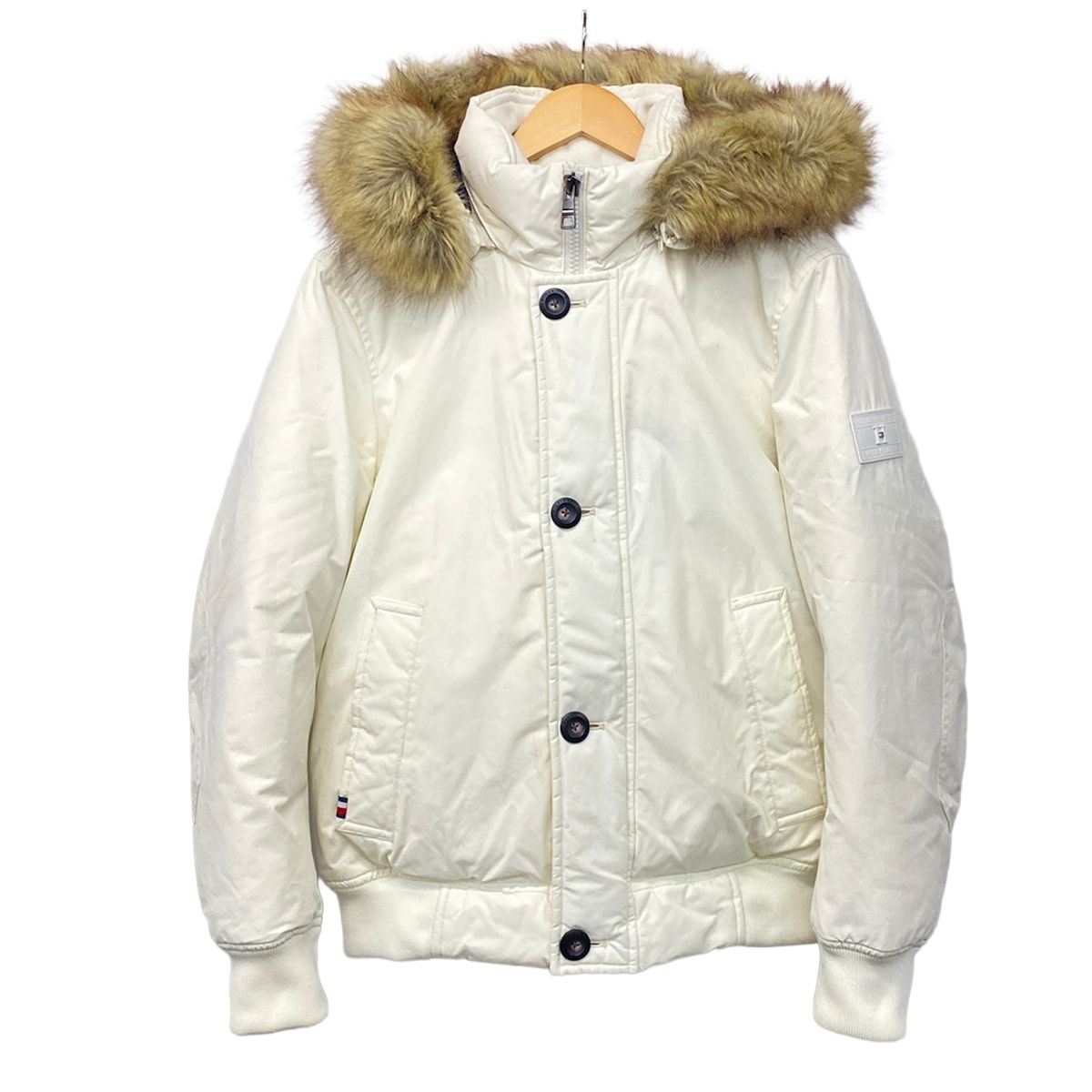新品 Tommy Hilfige ホワイトダウンジャケット フード付き TOMMY