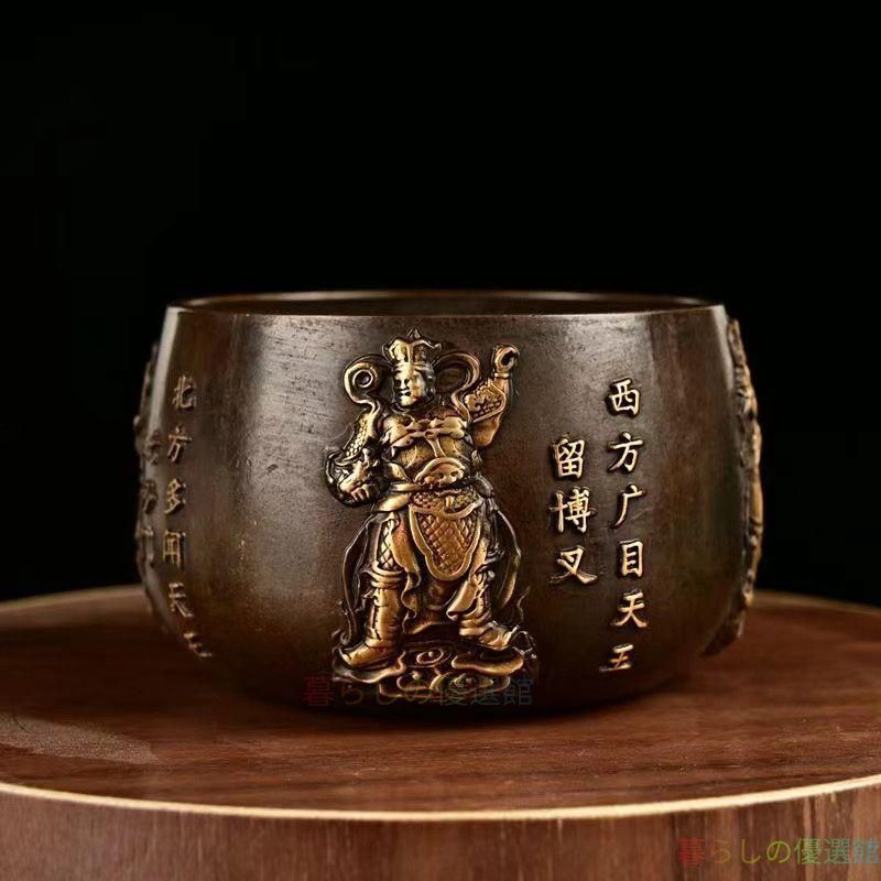 上品】四天王 銅壺 銅鉢 法器 仏教美術 置物 工芸品 インテリア zw427