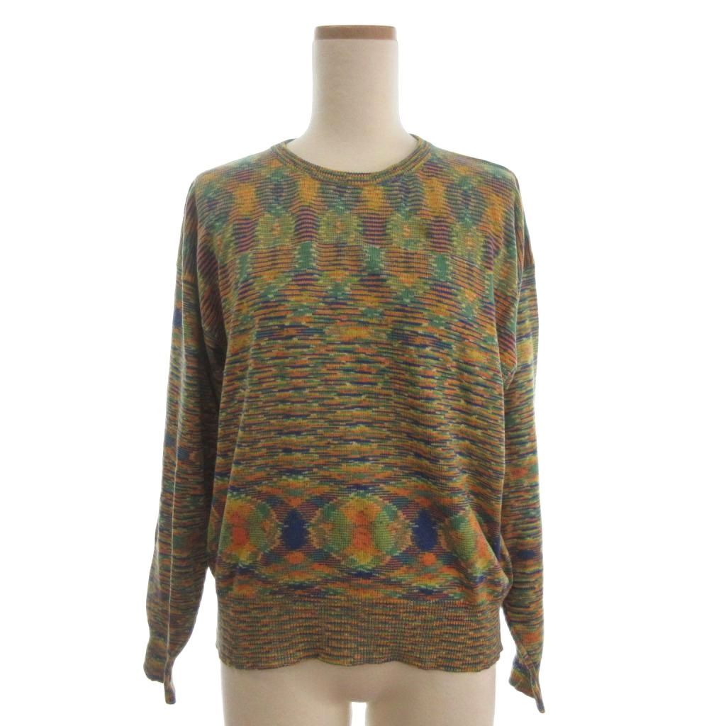 ミッソーニ MISSONI ニット セーター 長袖 カシミヤ 総柄 緑系