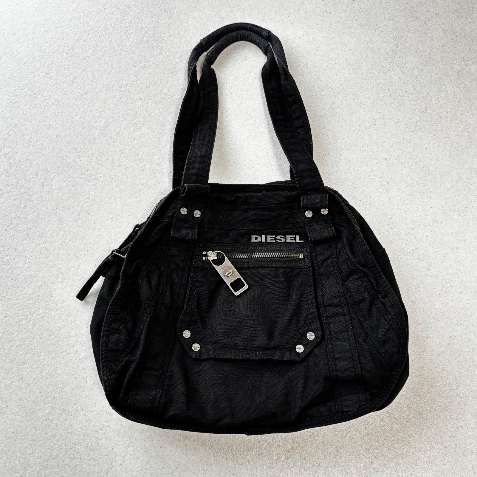 DIESEL Archive bagメタルロゴ ハンドバッグ ブラック Y2K diesel archive metal logo hand bag 黒 y2k 00s ディーゼル
