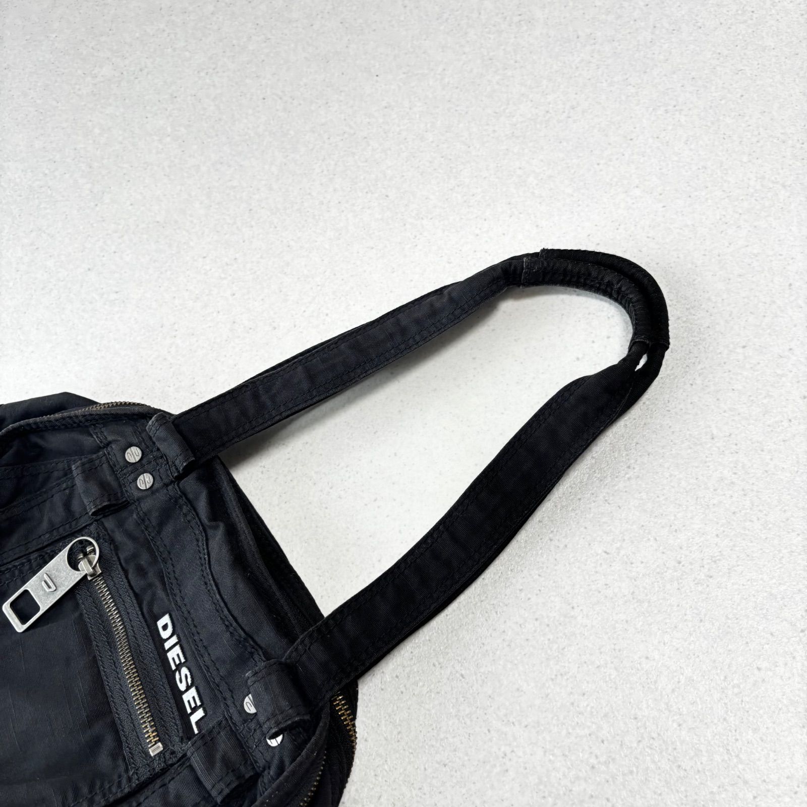 diesel archive metal logo hand bag 黒 y2k 00s ディーゼル