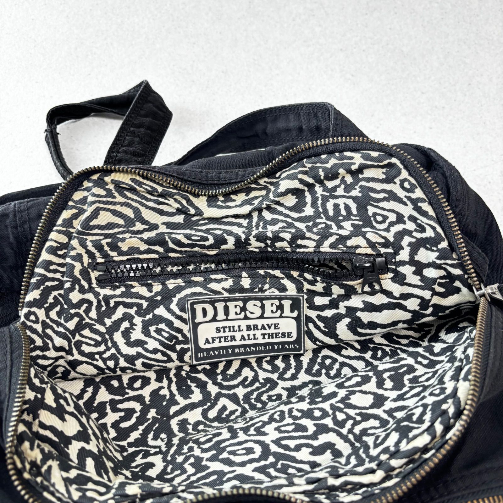 diesel archive metal logo hand bag 黒 y2k 00s ディーゼル