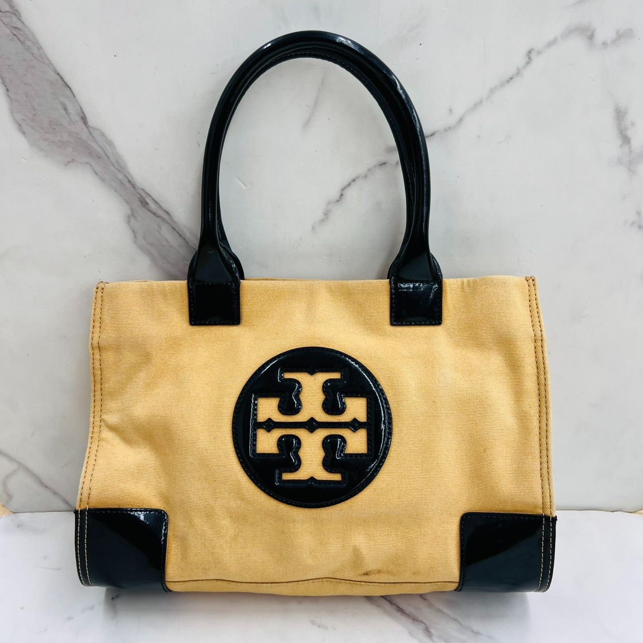 Tory Burch トリーバーチ キャンバス トートバッグ ベージュ ブラック 