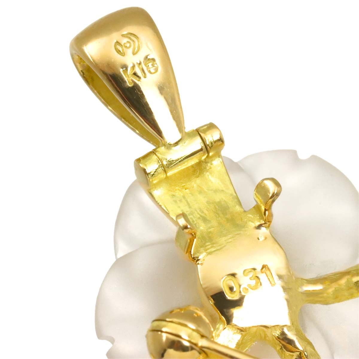 タサキ TASAKI アコヤ真珠 ダイヤ 0.31ct クォーツ ブローチ 兼