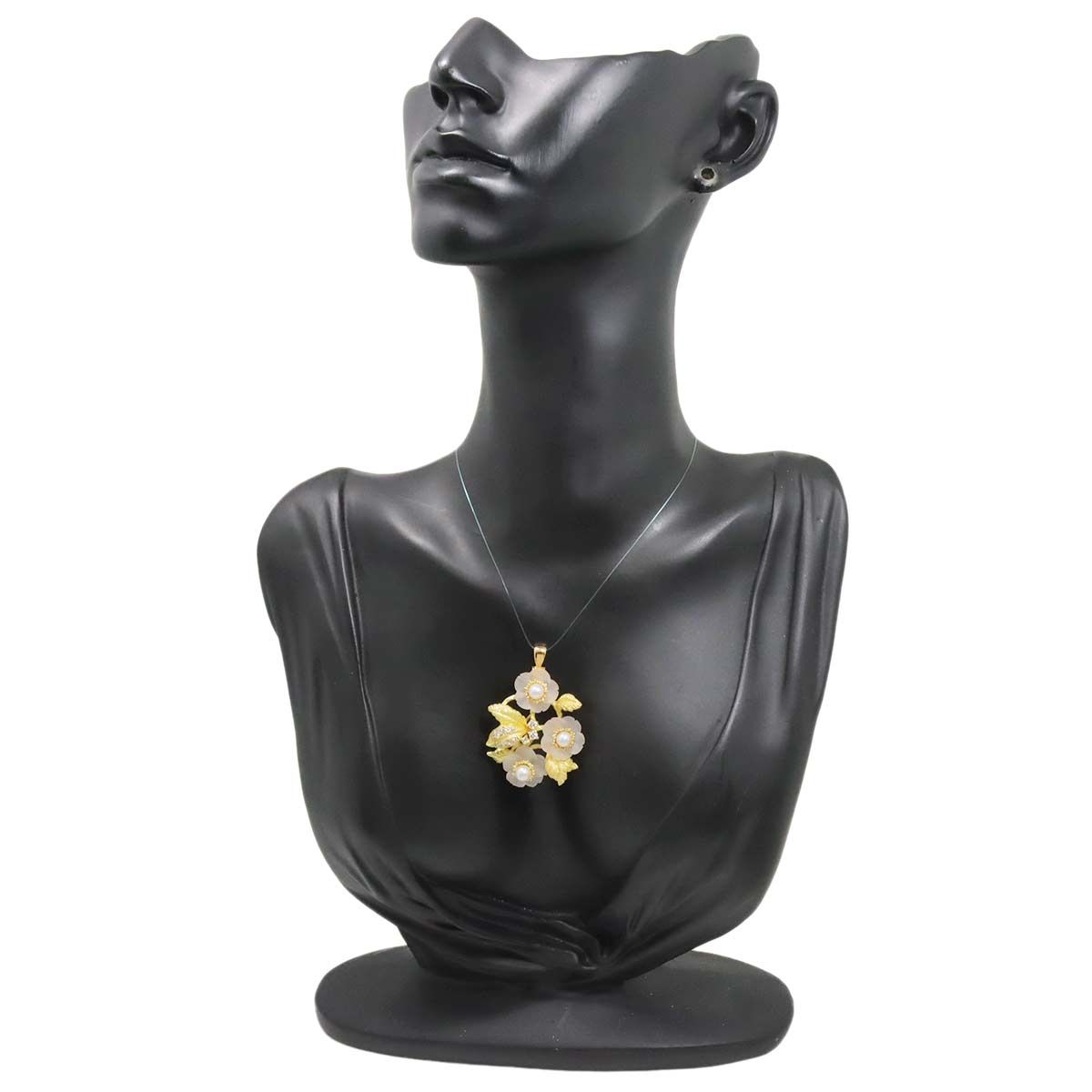 タサキ TASAKI アコヤ真珠 ダイヤ 0.31ct クォーツ ブローチ 兼