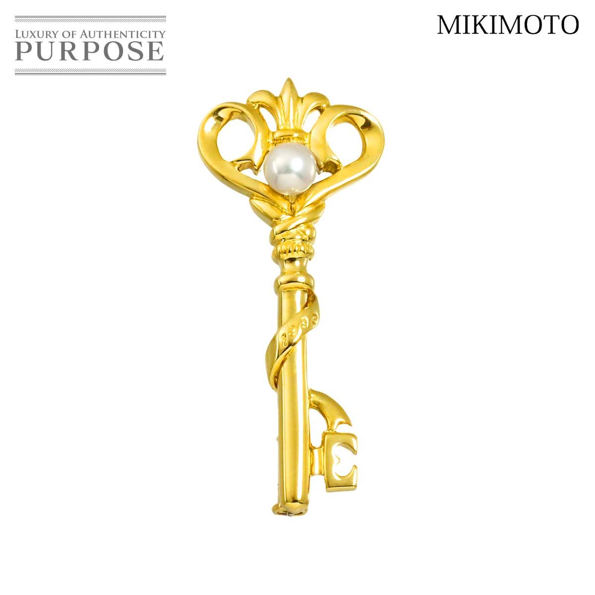 ミキモト MIKIMOTO アコヤ真珠 4.6mm ブローチ K18 YG イエロー ミキモト MIKIMOTO アコヤ真珠 4.6mm ブローチ K18 YG イエロー