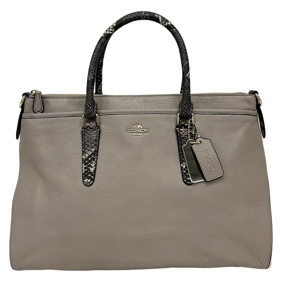 COACH(コーチ) ハンドバッグ エキゾチック トリム レザー モルガン