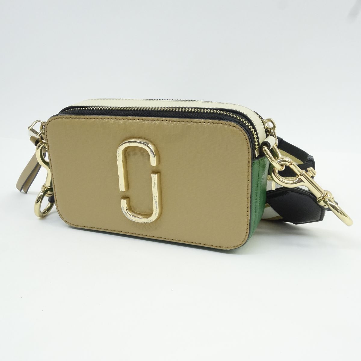 マークジェイコブス スナップショット ベージュ×グリーン M0012007 MARC JACOBS（マーク・ジェイコブス） ショルダーバッグ 斜めがけ