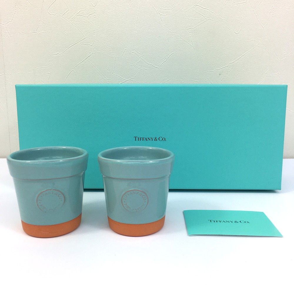 Tiffany & Co. ティファニー　植木鉢　ブルー　陶器 美品 TIFFANY＆Co. ティファニー フラワーポット 植木鉢 ティファニー