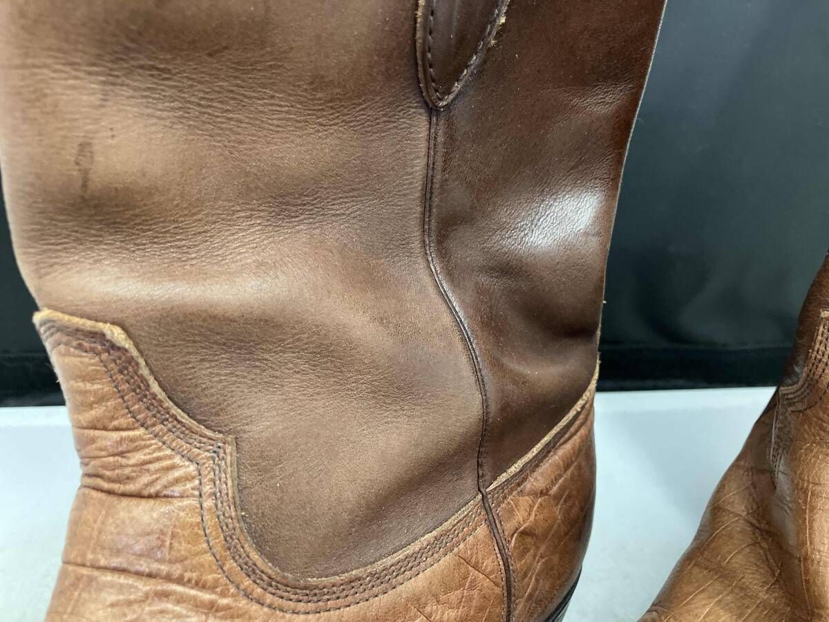 美品✨フットザコーチャー 装飾付 羽 ウエスタンブーツ ブラウン 7 25cm foot the coacher ／ フットザコーチャー ／ ウェスタンブーツ
