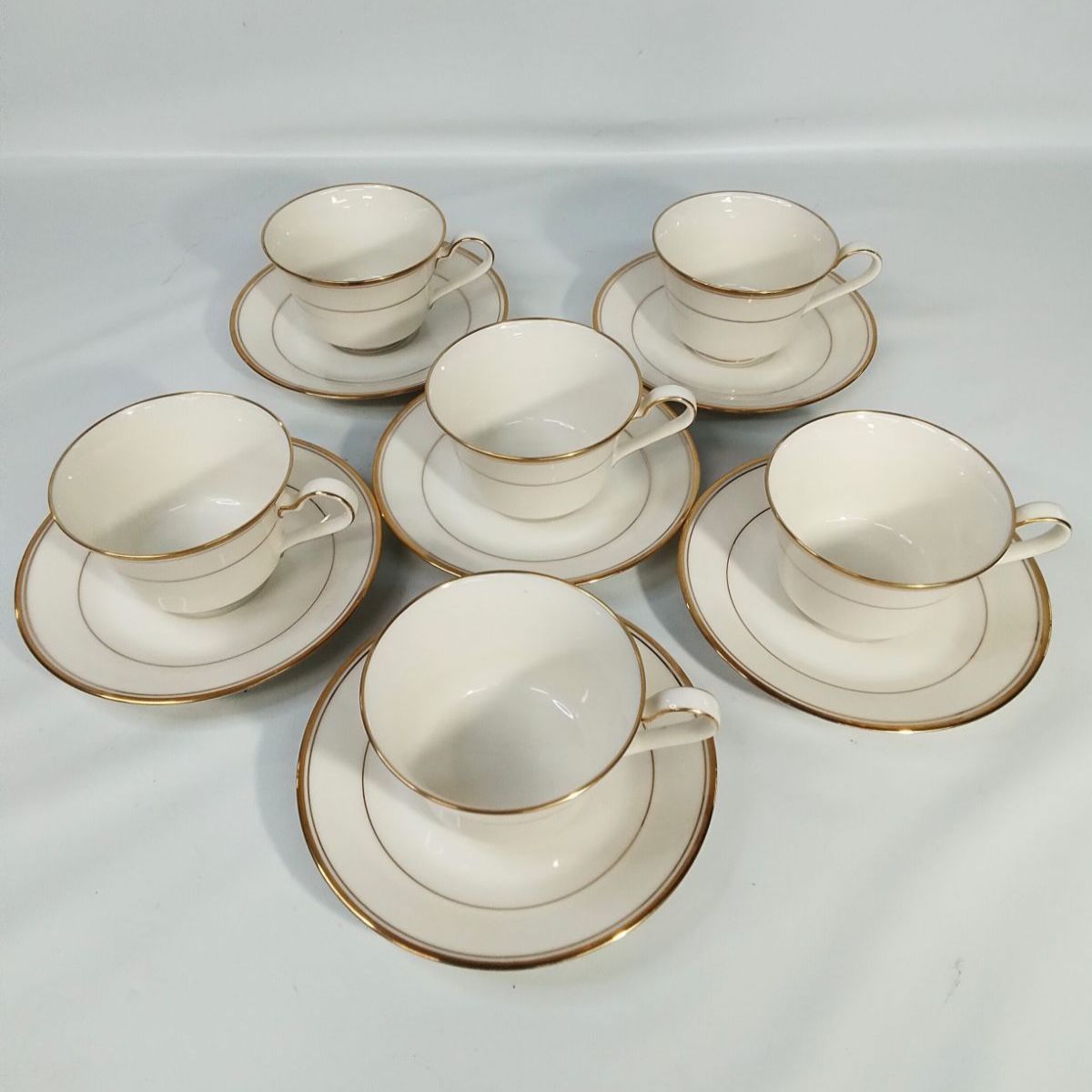 Noritake Linton 食器セット 6枚 美品】ノリタケ Noritake アイボリーチャイナ LINTON カップ＆ソーサー