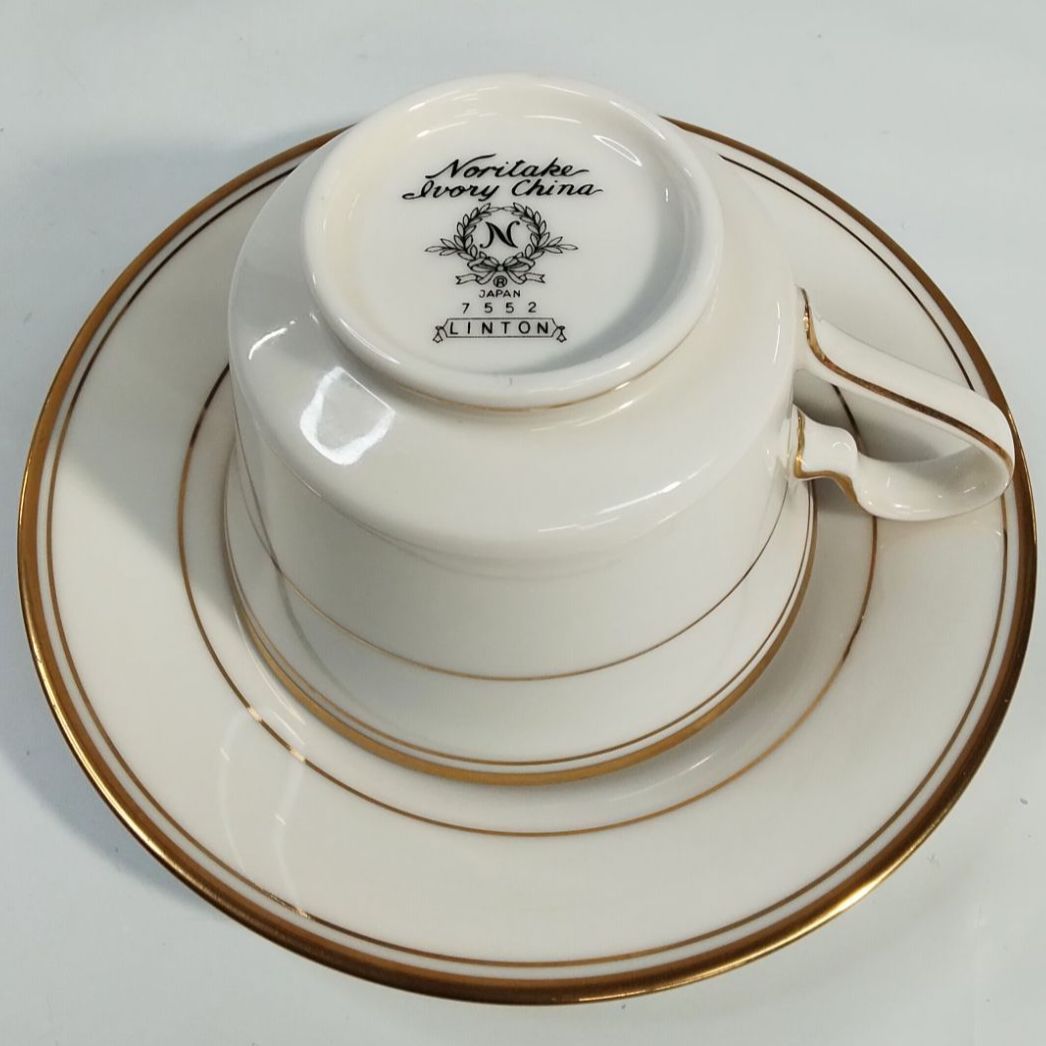 美品】ノリタケ Noritake アイボリーチャイナ LINTON カップ＆ソーサー