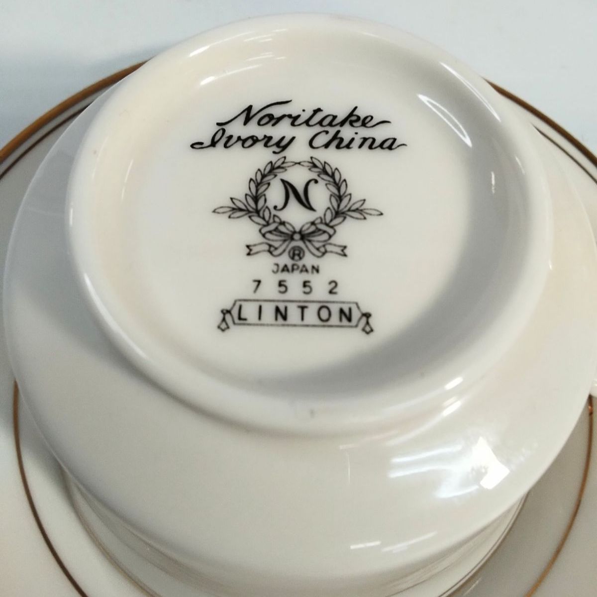 美品】ノリタケ Noritake アイボリーチャイナ LINTON カップ＆ソーサー