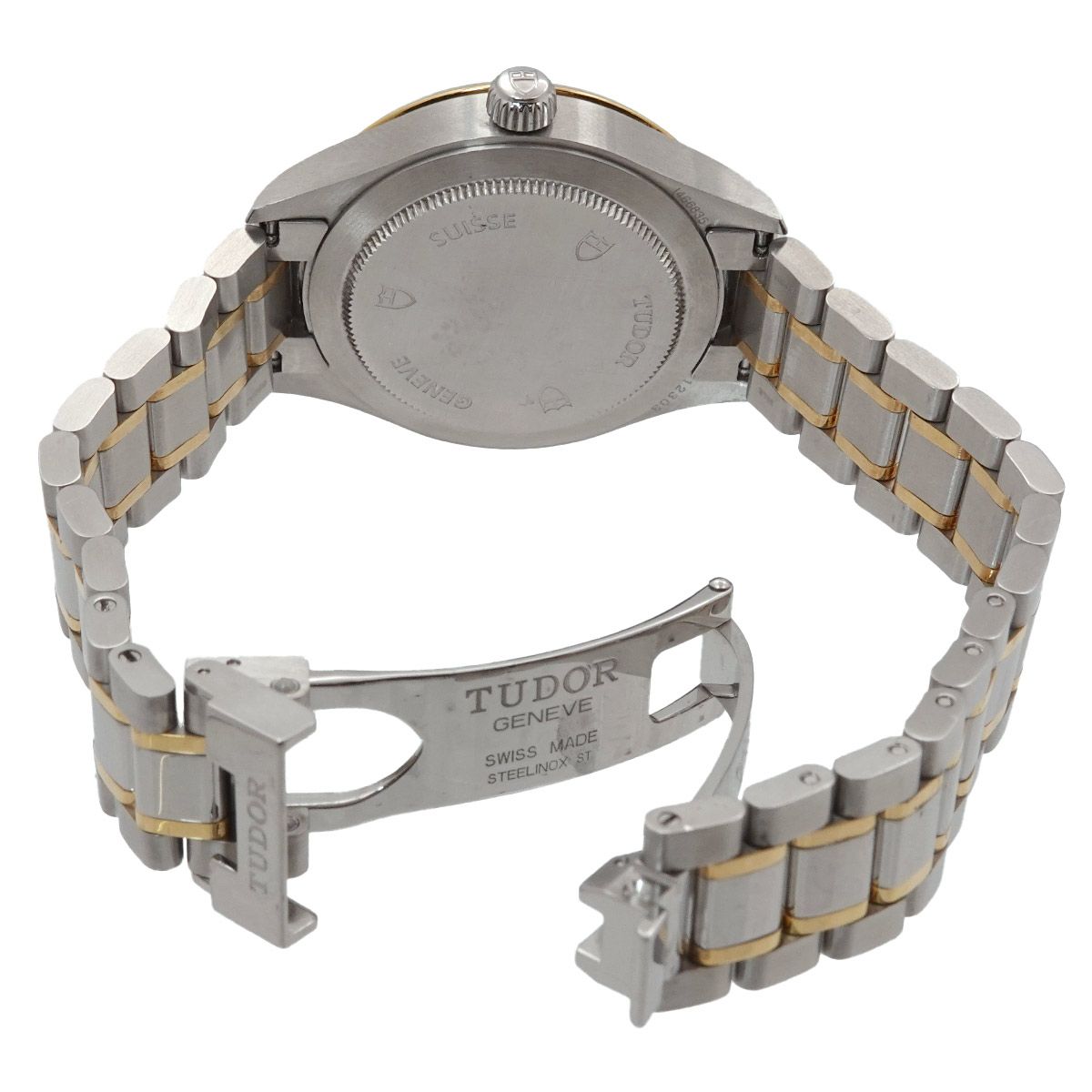 チューダー チュードル TUDOR スタイル コンビ 12303 ボーイズ 腕時計 デイト シルバー G イエローゴールド 自動巻き Style 90323302 チューダー チュードル TUDOR スタイル コンビ 12303 ボーイズ 腕時計