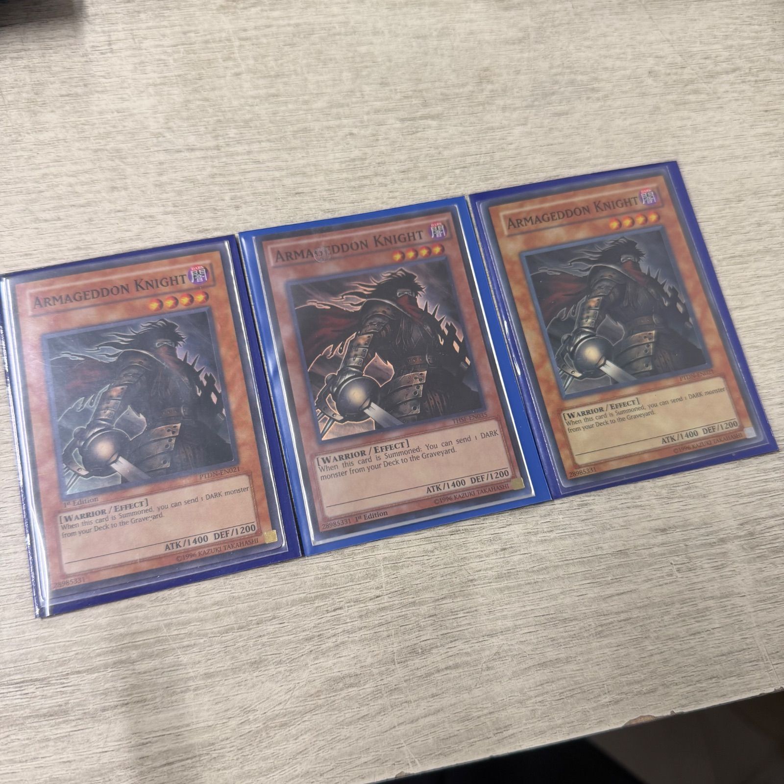 遊戯王 英語版　終末の騎士　スーパー　３枚セット 終末の騎士 1st 英語版 スーパー 3枚 - メルカリ