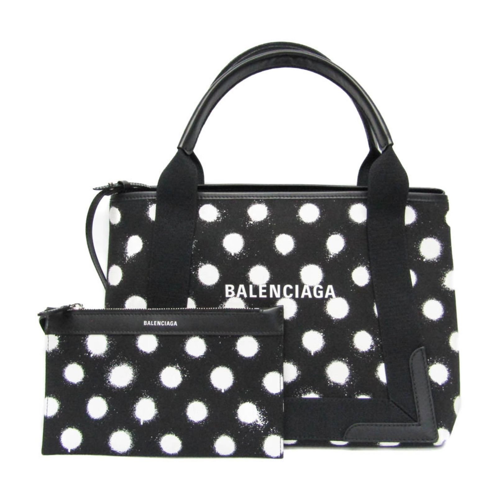 バレンシアガ(Balenciaga) ネイビーカバス S ドットプリント 339933 